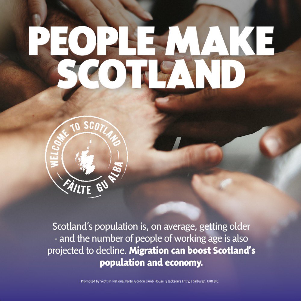 🏴󠁧󠁢󠁳󠁣󠁴󠁿 Scotland faces unique demographic challenges, with an ageing population and declining workforce. 👵 Migration can secure our economy for the future, boost our population and support our older people. 👩‍💻 Read more here: gov.scot/newscotland/