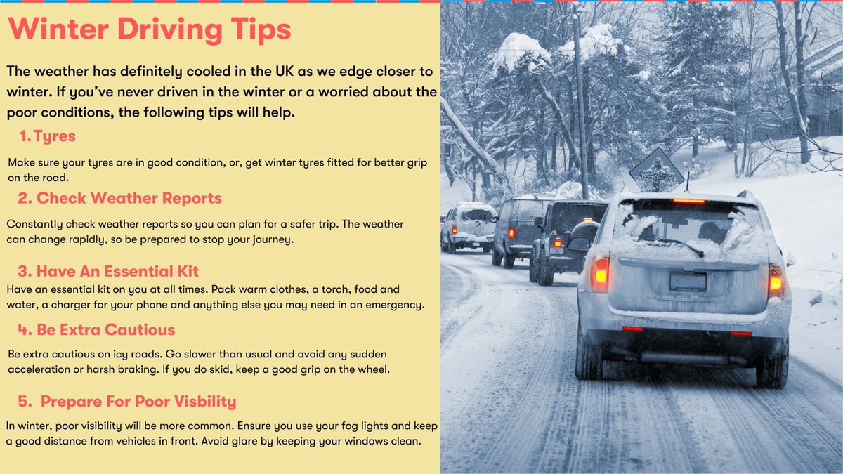 Driving in the winter can be scary, that's why we've prepared the following tips to keep you safe on the roads. #winter #finalrentals #carrentals #driving