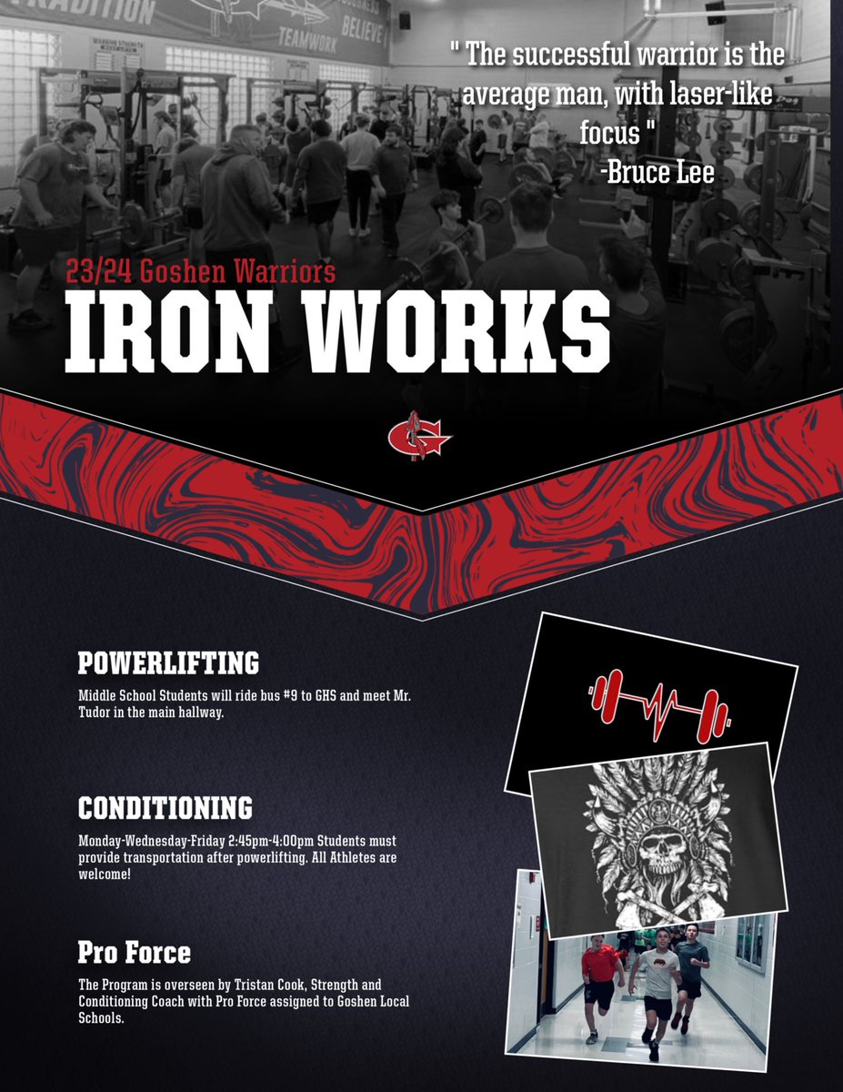 Calling all Middle School athletes not in a Winter sprirt that may be interested in joining us in the weight room. 
We start this Monday November 6th at 2:45pm Students will need transportation following the workout at 4pm.