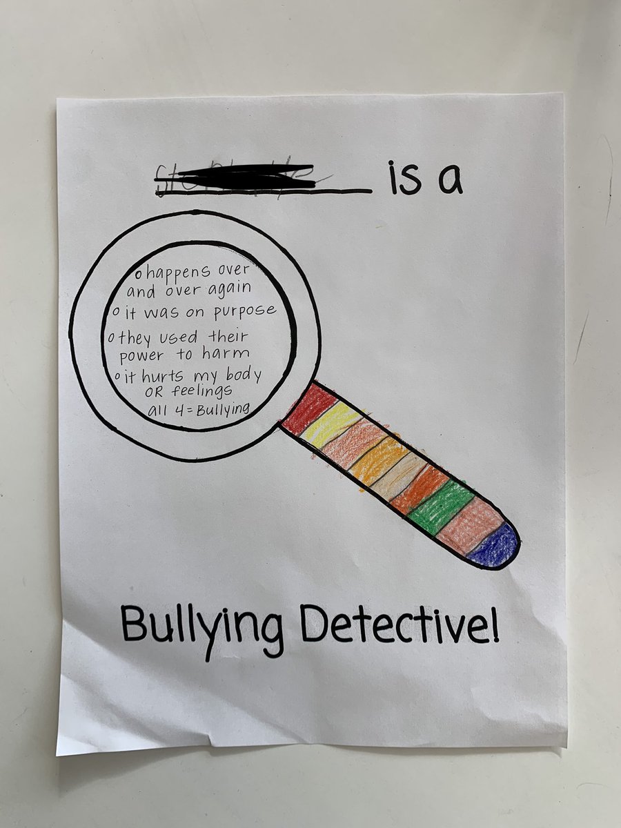 msullivangcprd's tweet photo. @NHPRoadSchool 1st graders learned how to detect bullying this week as part of our #bullyproofing curriculum! Thank you @Rkurasakinhpgc1 for sharing this fun idea! @NHPGCP #proud2bnhpgcp https://t.co/O6waD0o8Co