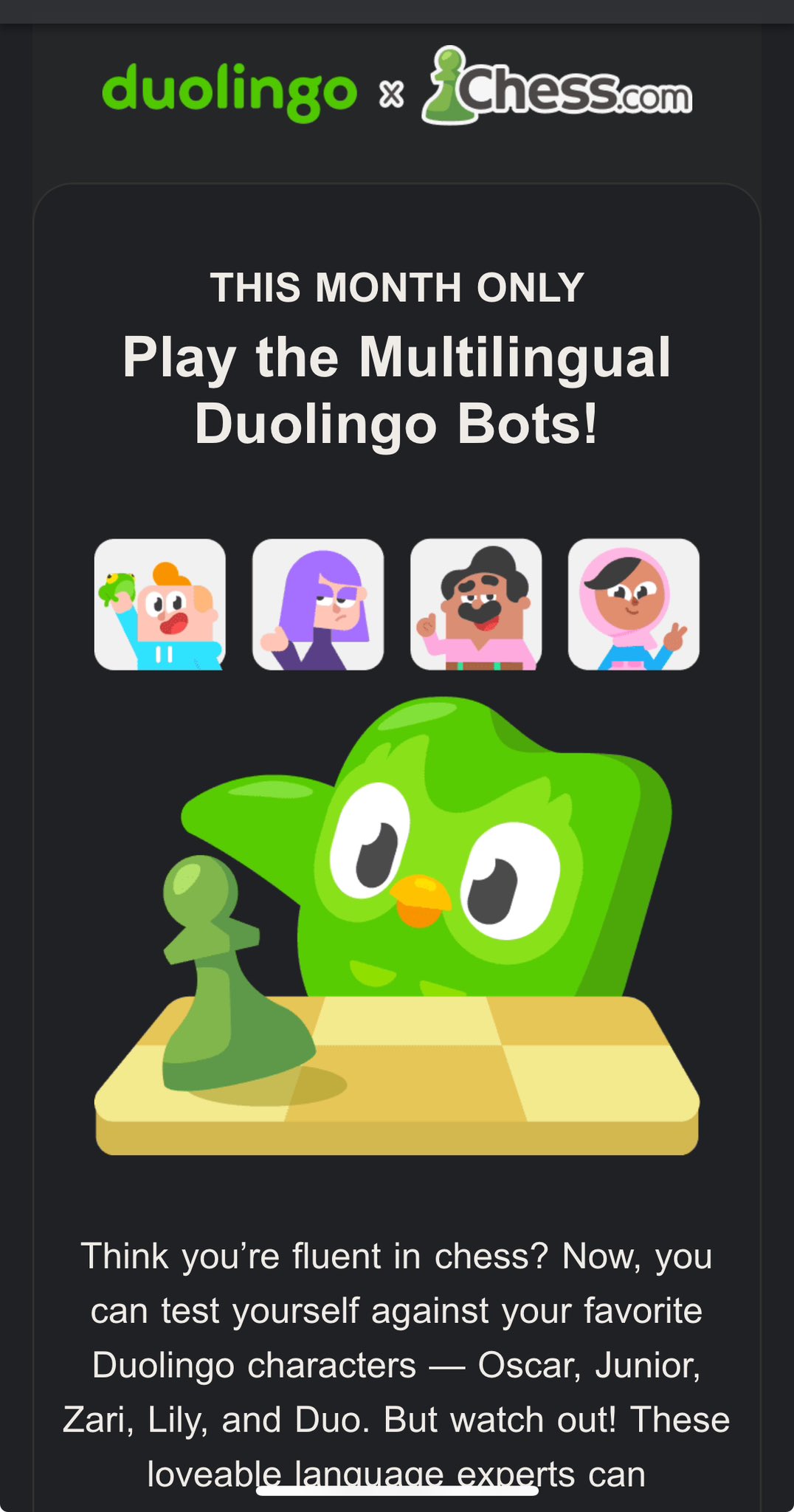 Play Against The Duolingo Characters On  
