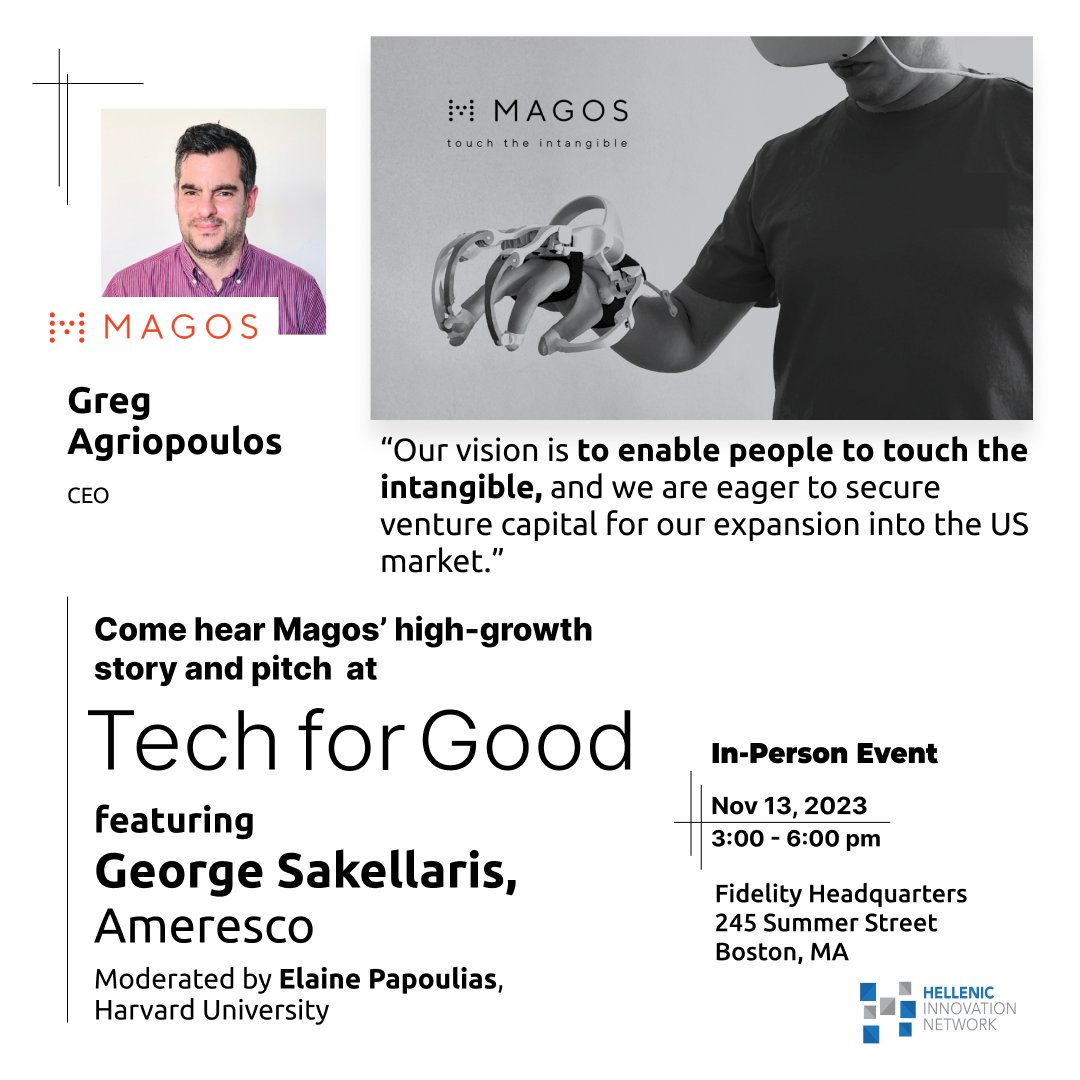 MAGOS smashes the benchmark for VR haptic gloves, enabling people to touch and feel via their fingers the size and shape of virtual objects just like in real life.

Register now to be part of this inspiring in-person event!
lnkd.in/d9fGM6Ej