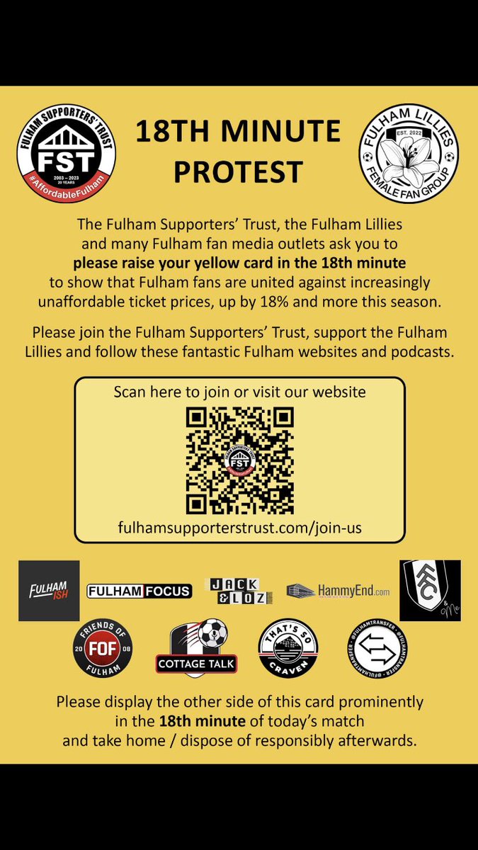Fulham Supporters’ Trust tweet media