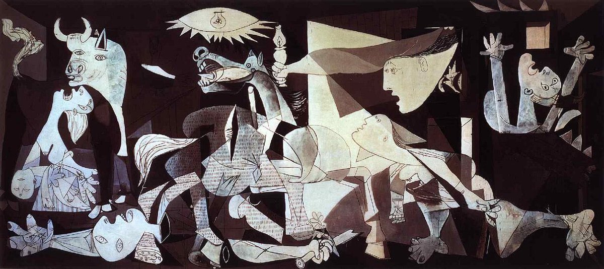 CultureExploreX's tweet photo. @Culture_Crit Some of my favorite paintings not included here are: the School of Athens (Raphael), The Storm on the Sea of Galilee (Rembrandt), Guernica (Picasso), Boulevard Montmartre at Night by (Camille Pissarro) https://t.co/ppv9idYWp3