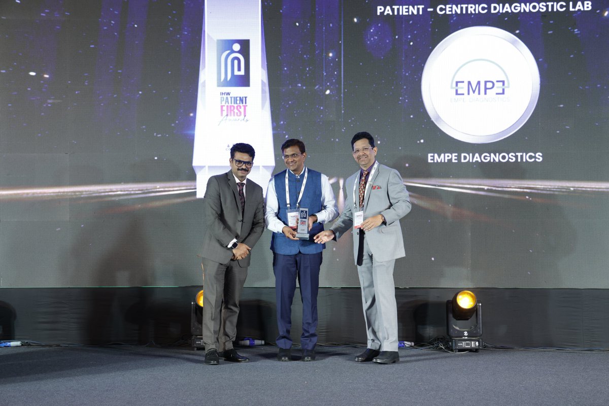 IHWCouncil's tweet photo. @LupinGlobal @BioconBiologics @alembicdom @Alembic_Pharma @pfizer @pfizer_news @OneJBglobal @ZydusUniverse @drreddys @Bioconlimited @AstraZeneca @AstraZenecaIn @TakedaPharma EMPE Diagnostics has been awarded the Silver Award, in the Patient-Centric Diagnostic Lab category at the IHW Patient First Awards 2023. Your contributions to diagnostics are invaluable.  

#PatientFirstAwards @EMPEdiagnostics https://t.co/SS3doweQHj
