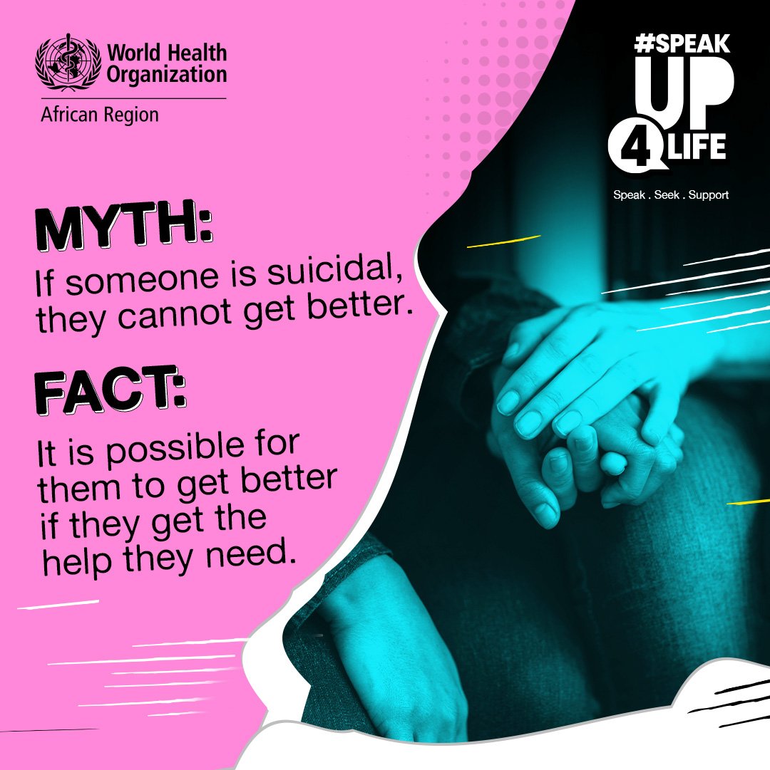 yarsermbor's tweet photo. We often hear that people who had attempted suicide have tendency of repeating it over and over until they succeeded.
It's a myth!
It's false!
It is a health misinformation!
#speakup4life
#healthfactchecknaija https://t.co/UG1Ti9zV2b