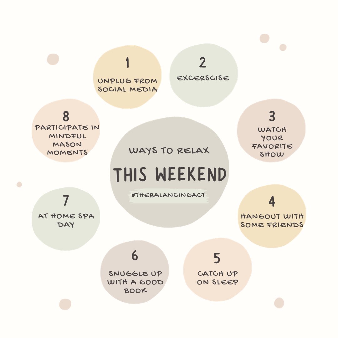 GMUBalancingAct's tweet photo. Let’s take care of ourselves this weekend! You deserve it 🤍 
#thebalancingact #wellbeing #MasonNation #selfcare https://t.co/KjPeFT3MHq