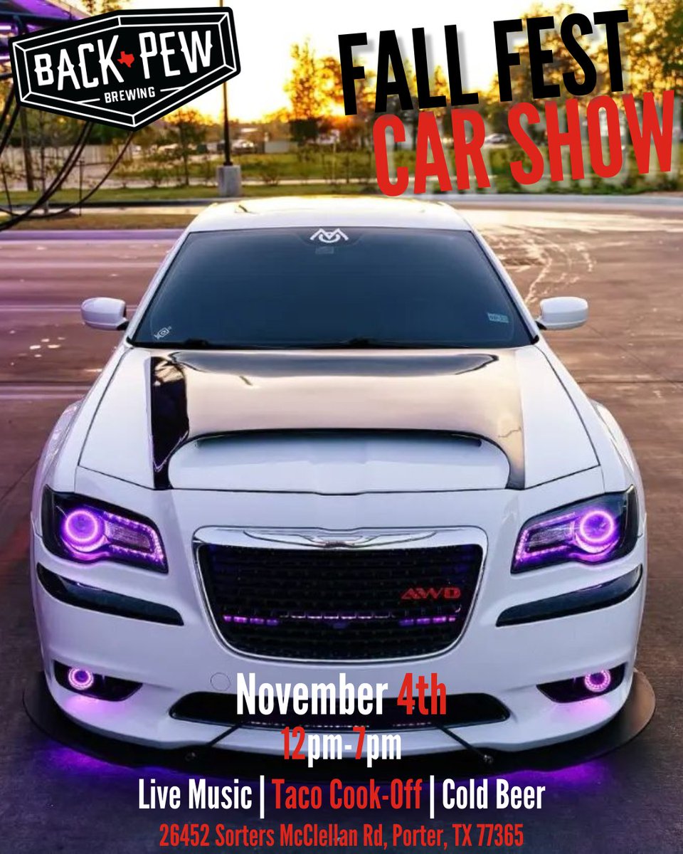 EMCIDTX's tweet image. Whether you like cars or tacos, there is something for everyone at @BackPewBrew Sat., Nov. 4. The Mopar Outlaws Car Club will host their Fall Fest Car Show, 12-4 p.m. while there will be a taco cook-off w/ The Rooster and Rosalila urbano! #Tacos #CarShow #CraftBeer #Mopar
