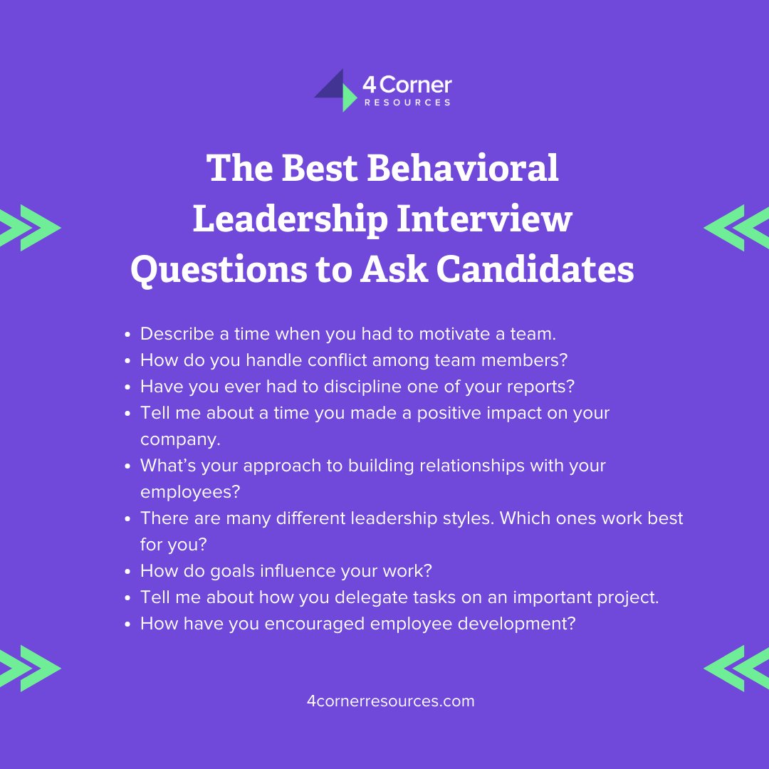 4_Corner's tweet image. Uncovering true leadership in candidates goes beyond surface traits. Ask these insightful interview questions to ensure alignment with your company’s vision. 🌟

Learn more: 4cornerresources.com/blog/the-best-…

#interviewertips #hiringtips #hiringadvice #recruiting #leadershiphiring