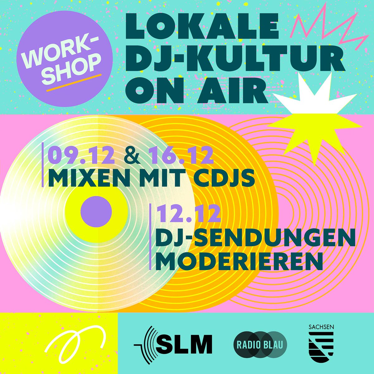 Radio Blau hat jetzt CDJs 3000 und einmalig Workshops dazu:
9.12. Mixen mit CDJs für Neulinge
12.12. DJ-Radiosendungen gut moderieren
16.16. CDJ-Einführung für Leute, die schon (z.Bsp. mit Vinyl) aufgelegt haben

Alle Infos unter www.radioblau de/cdjs-und-cdj-workshops/