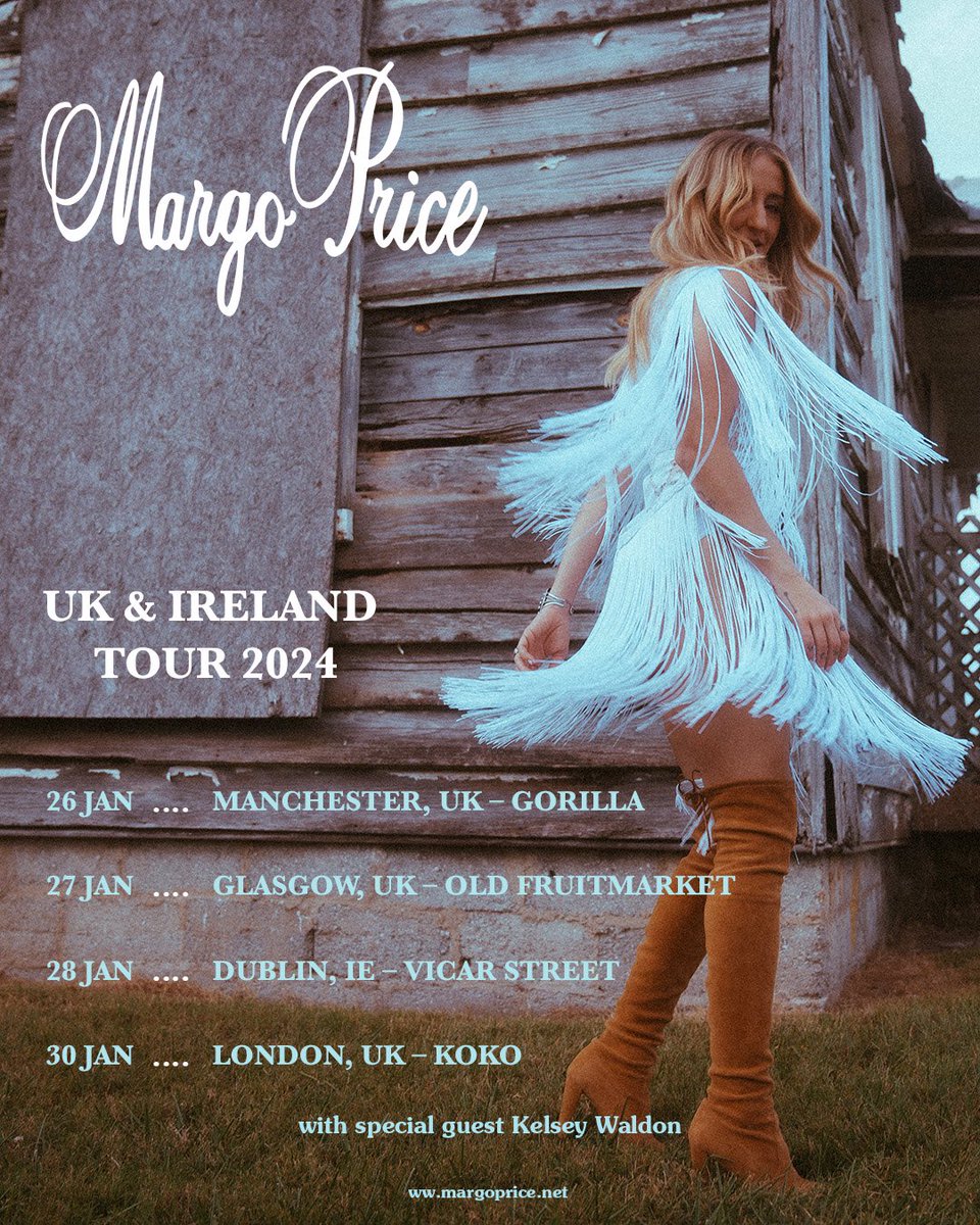 @kelsey_waldon is joining me on the road for my January shows in the UK and Ireland! Tickets are on sale now! margoprice.net