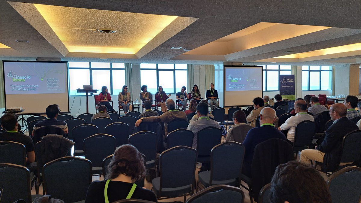 InescID's tweet photo. "Through the eyes of Ph.D. students", discussion panel with #INESCID Ph.D. candidates. A great opportunity for students to share their experience at #INESCID and leave their inputs on what can be done to improve their experience! https://t.co/2XTujsVuSM