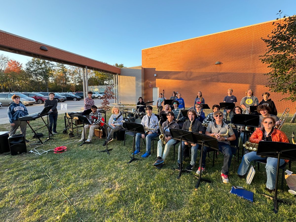 So much appreciation to the jazz band for always volunteering to serve! Pictured at 8th grade open house. #FlyEastern #EaglePride