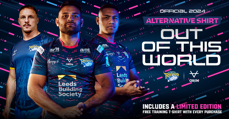 leedsrhinos's tweet photo. ㄖㄩㄒ ㄖ千 ㄒ卄丨丂 山ㄖ尺ㄥᗪ

Check out our new look 2024 Official Alternative shirt.
Supporters can also claim a FREE limited edition Training T-shirt with every Alternative shirt purchase.
Now available online and from the Club Shop at AMT Headingley Rugby Stadium