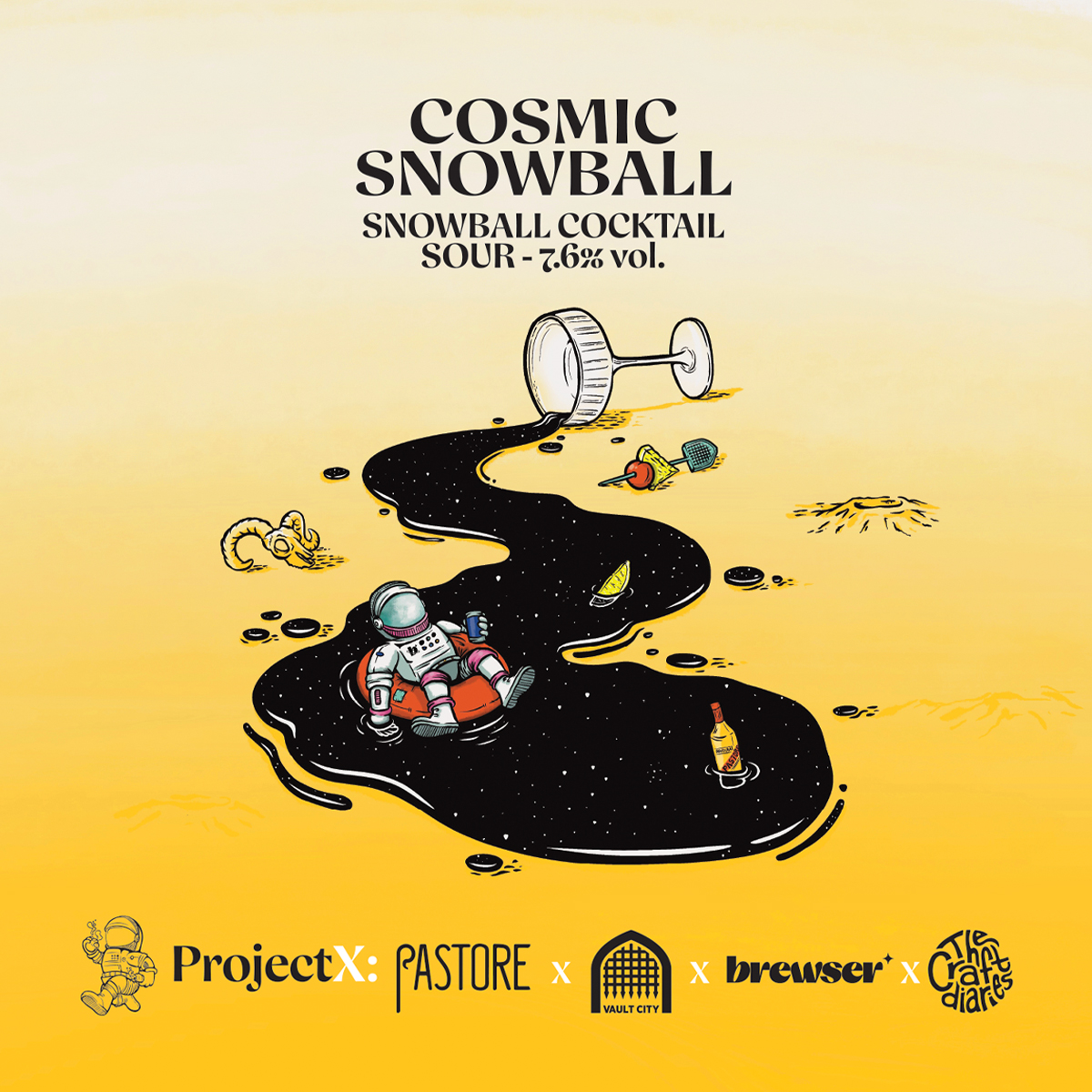 ❄️ ProjectX: Cosmic Snowball ❄️ The 6th and final beer in the ProjectX line-up is a mouth-watering number from sour extraordinaires @pastorebrewing and @vaultcitybrew. It's an Impy Sour based on the wintry Snowball cocktail, and it caps off the must-have Xmas beer box this year.…