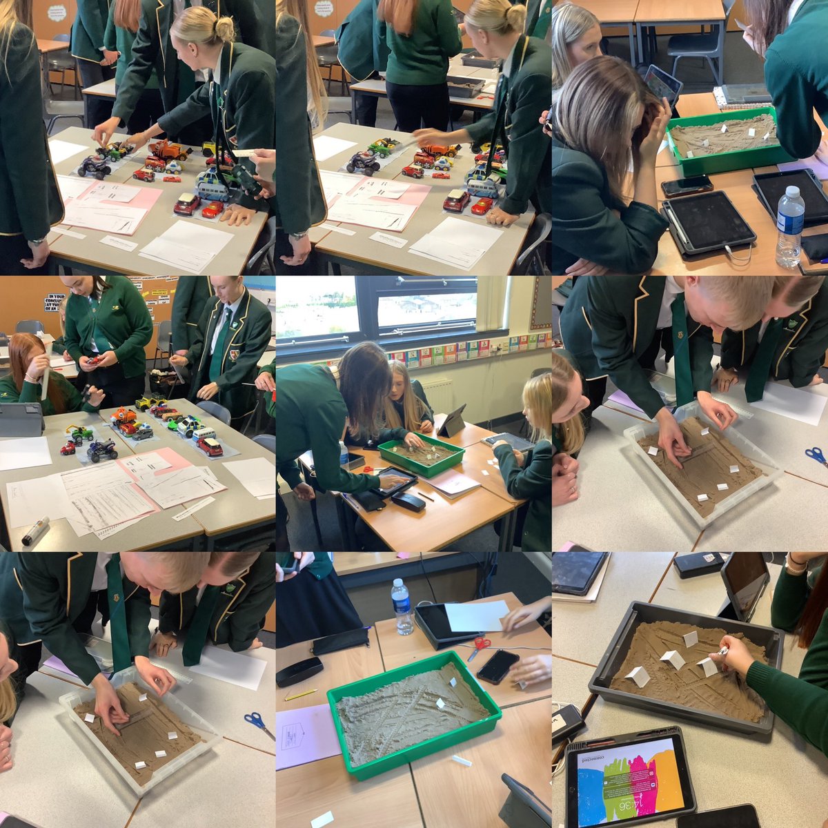 StMungosMS's tweet photo. Criminology were investigating tyre tracks with toy cars today. Learn through playing even at senior level! @StMungosFalkirk https://t.co/PKP8n7T72q