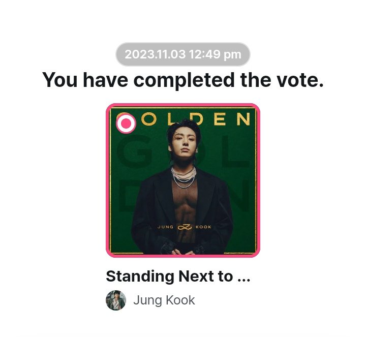 sugadboy's tweet photo. — ARMY, la pre-votación de M COUNTDOWN comenzó y 'Standing Next To You' de #JUNGKOOK se encuentra nominada. 

Pasen a dejar su voto ↓
(https://t.co/W08cPgVu1t) https://t.co/tYvviFbaPj