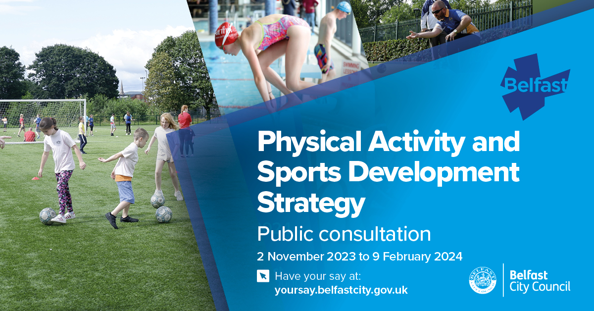 belfastcc's tweet image. We would like to hear your views on our proposed Physical Activity &amp;amp; Sports Development Strategy.

It seeks to encourage, enable &amp;amp; support all our residents to be more active every day.

Have your say at ow.ly/XJFU50Q3SpI