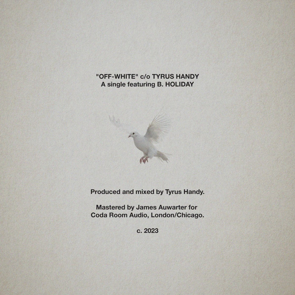 "off-white" available on all platforms. 🕊️

link in bio.