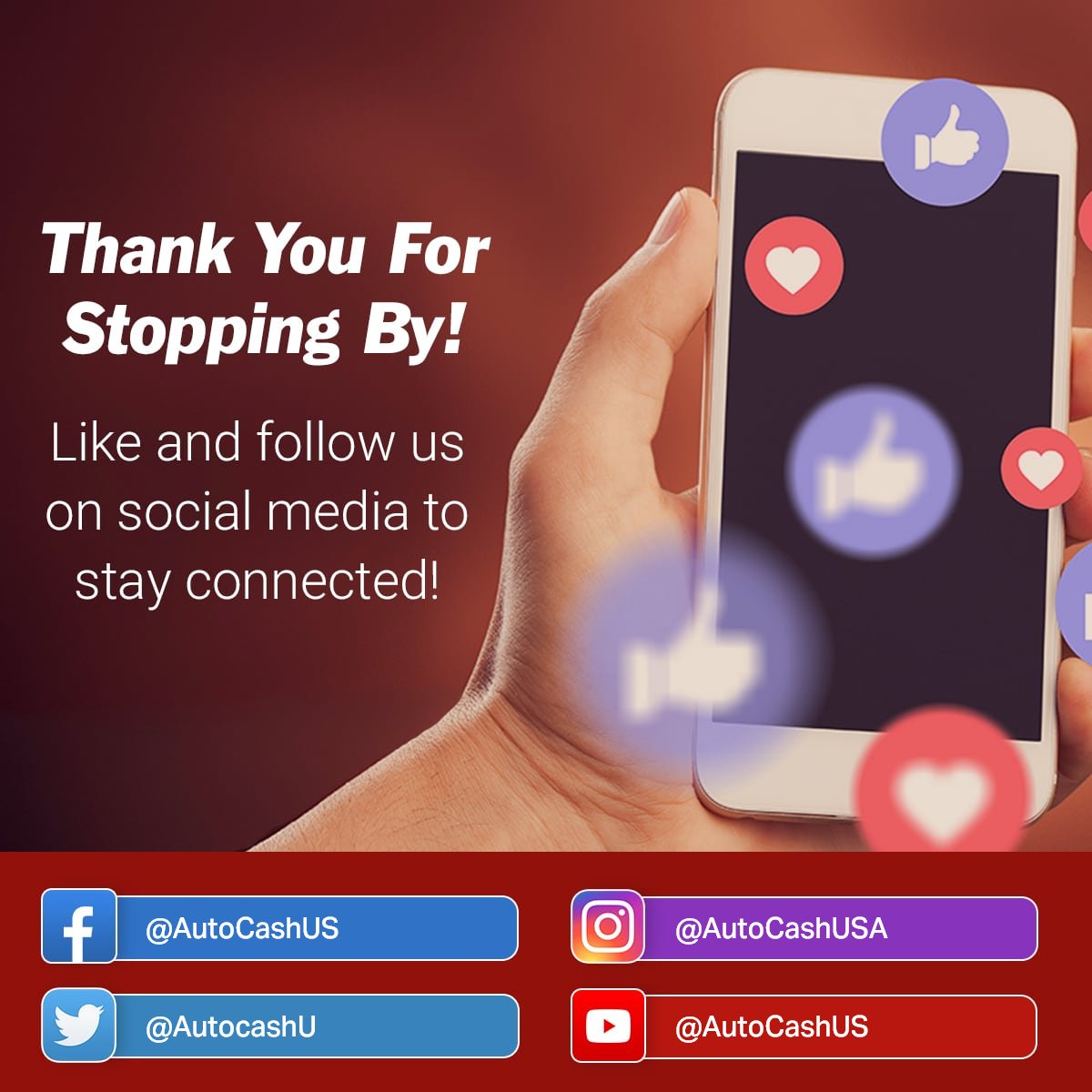 😍Thank you for visiting our page!👍 Follow us on our other social media links at the bottom of our homepage here: autocashusa.com 

#AutoCashUSA #cash #loans #cashloans #fastloans #personalloans #loanservices #onlineloans #loansonline