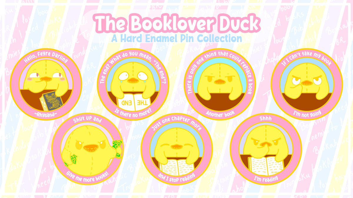 KS is live! The Booklover Duck, a hard enamel pin collection 📖🥰