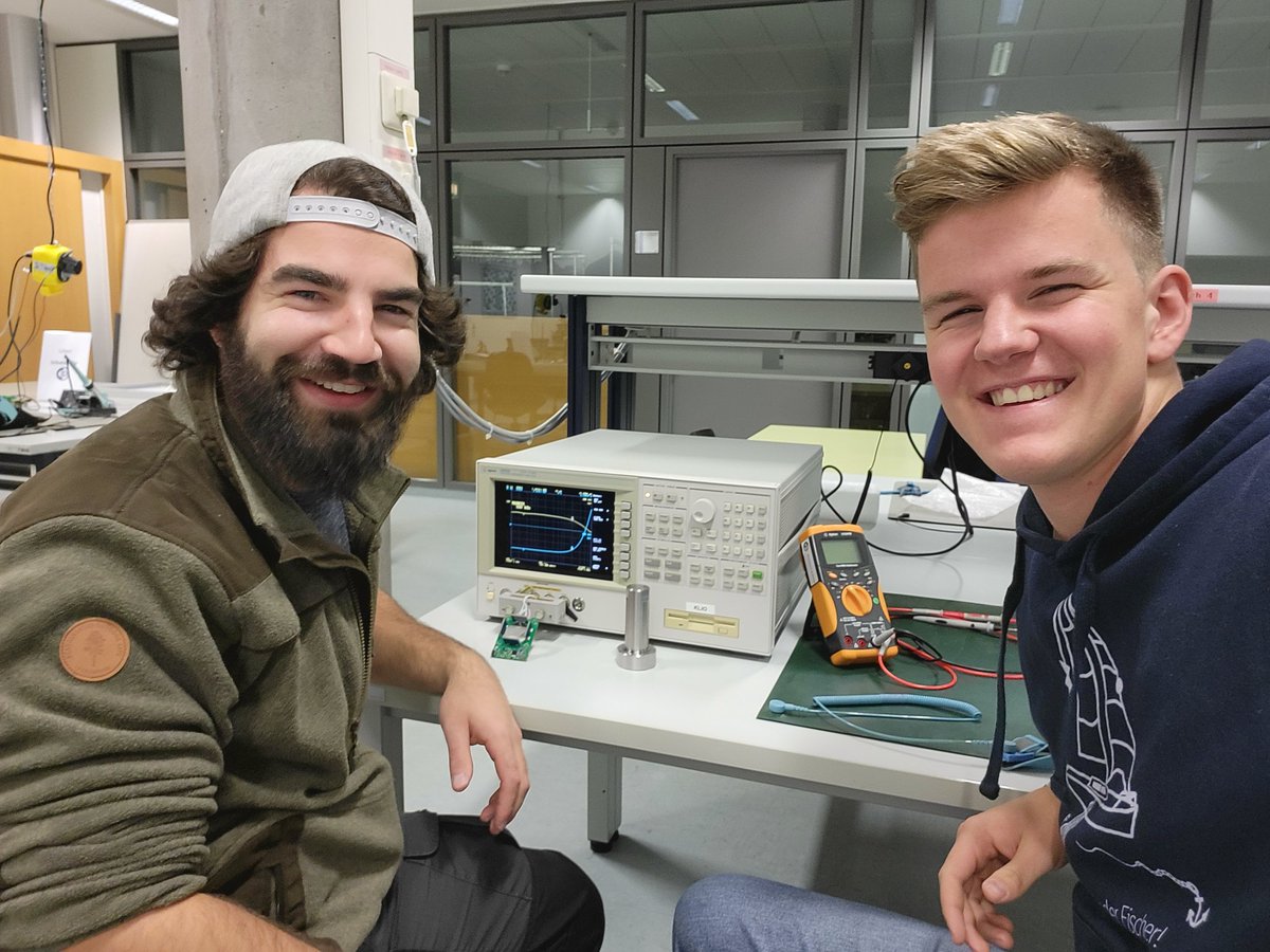 Ruben &amp; Johannes began sensor characterization by examining transmitting &amp; receiving coils of the torque sensor. More exciting work lies ahead as they plan to determine the coupling factor with the integrated axis in the future #Microelectronics #PowerElectronics <a href="/ElectronicsDrv/">E&D @ElectronicsAndDrives@mastodon.social</a>
