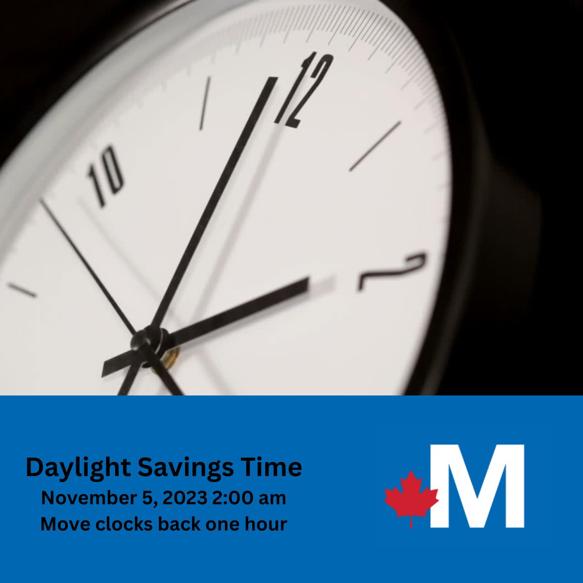 MastecCanada's tweet photo. Don't forget to change your clocks this Sunday and go back one hour. https://t.co/wcKh3pHEVO