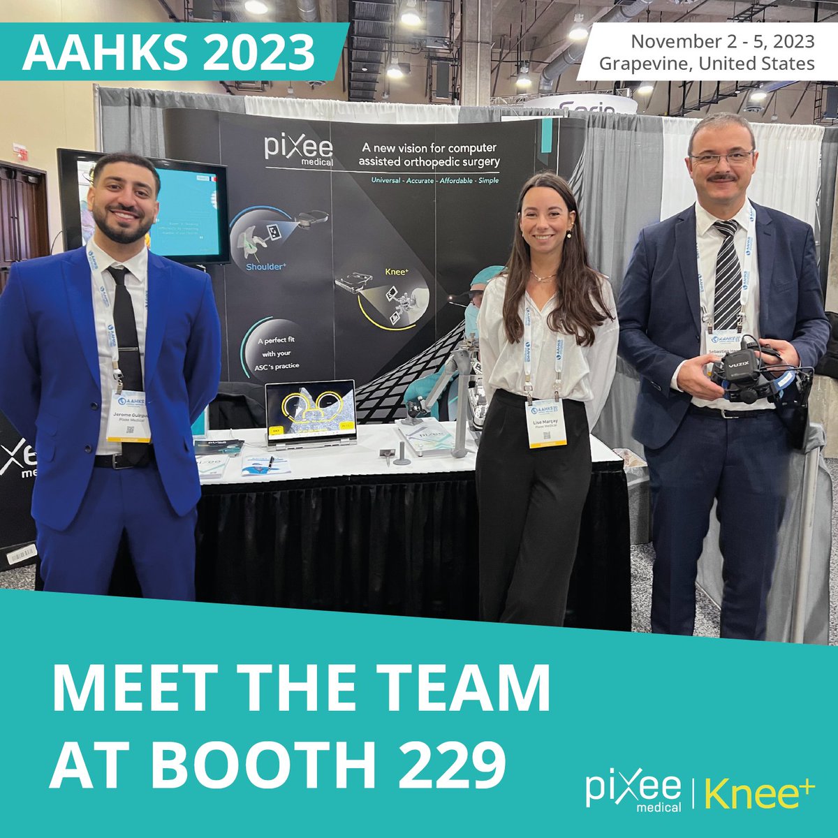 🚀 It's D-Day at #AAHKS2023
 
Ready to try our Knee+ solution? Join us at Booth #229!
 
✅ Come and explore the advanced features, including digital resection level, theoretical HKA and surgical hood compatibility.

This latest version of Knee+ will soon be available in the US!