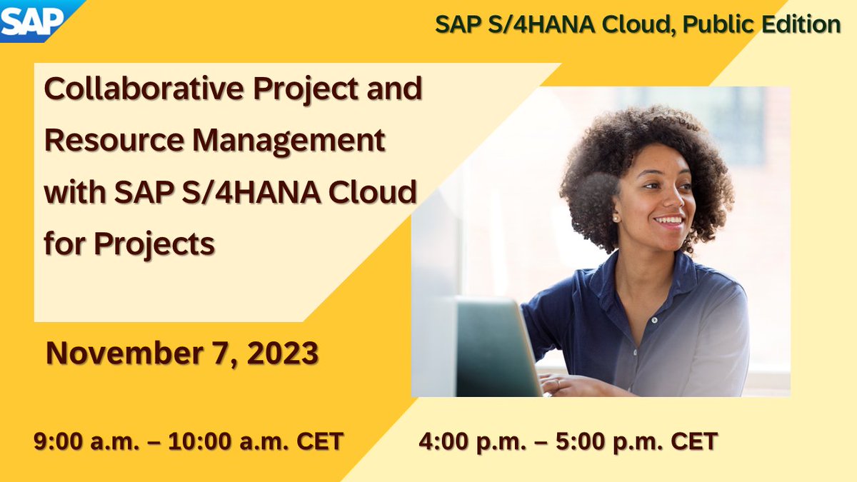 🫱🏼‍🫲🏾 Join the In-Depth with #SAP #S4HANA #Cloud, Public Edition Series on November 7 and get deep-dive insights into #collaborative project and resource management. <a href="/SAPCloudERP/">SAP Cloud ERP</a>

Session 1 (9 am CET): imsap.co/6016uWIbE

Session 2 (4 pm CET): imsap.co/6017uWIb1