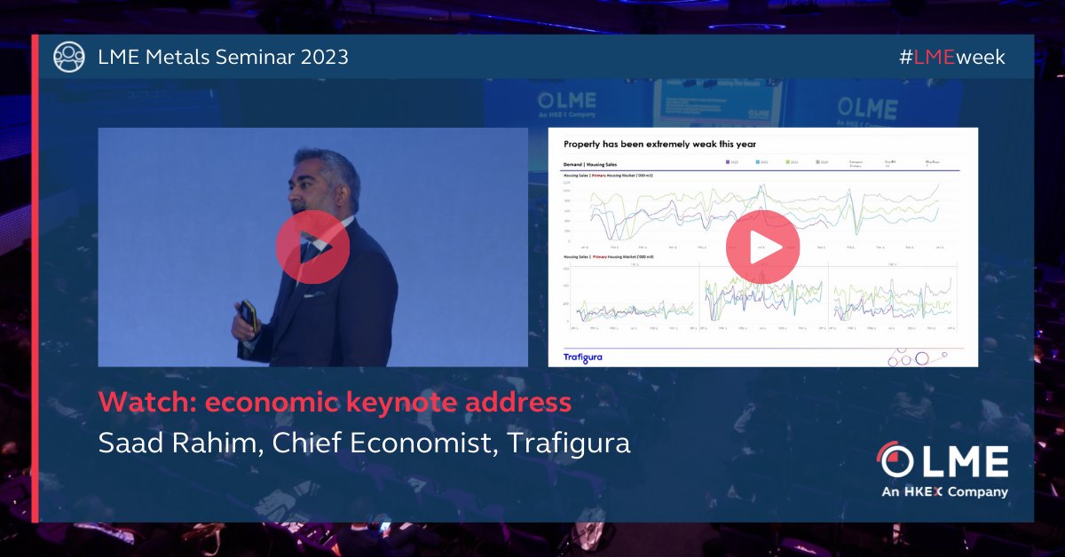LME_news's tweet photo. What are the driving forces behind the global metals market? Watch a replay of this year’s economic keynote address, delivered by Saad Rahim, Chief Economist, Trafigura, at the LME Metals Seminar. 

Watch here > https://t.co/kBkKanEeqf https://t.co/xk8cuktDq2