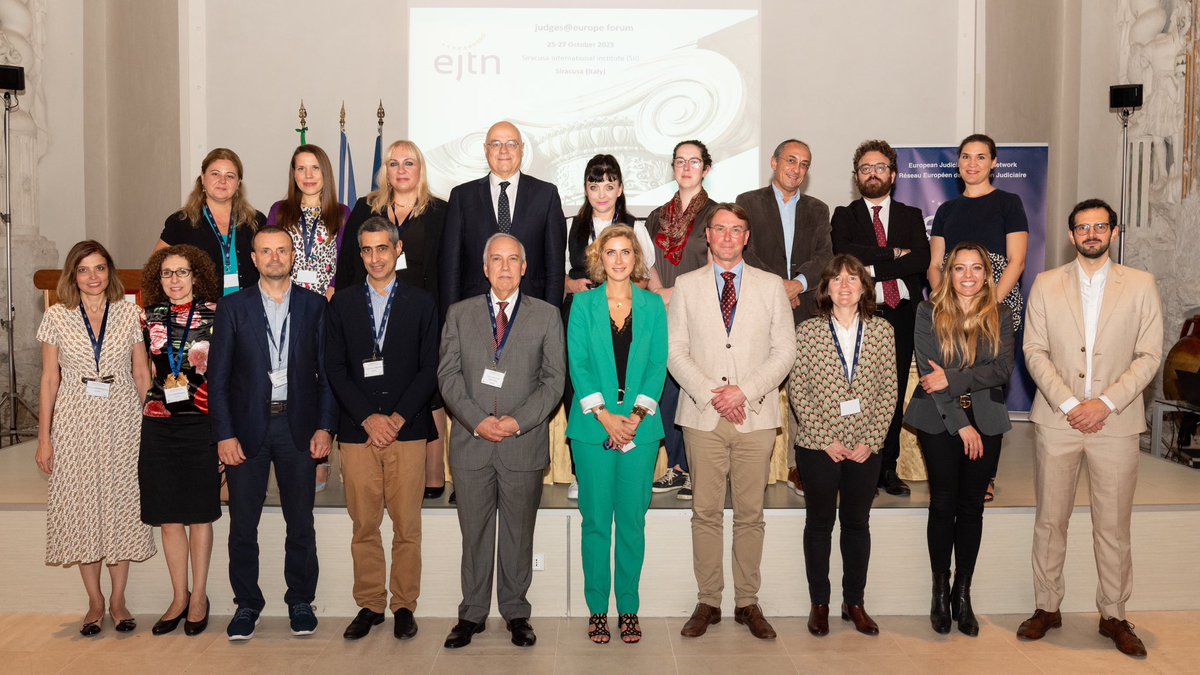 AEAJ is proud of its participation to judges@europe on 25-27 October in Syracusa, Italy. 

AEAJ was actively represented by vice-president Evguenia Papadopoulou (3rd on top left), who co-moderated the workshop on Cyberjustice.

Many thanks to <a href="/EJTN_eu/">European Judicial Training Network</a> for organising this forum!