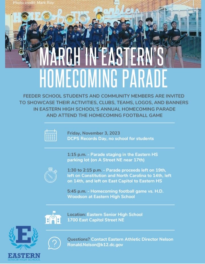 Come out and support Homecoming Court, Athletics and Activities in our Annual Homecoming Parade today. The route has shorten today because of fire off of 17th and C St NE right now.