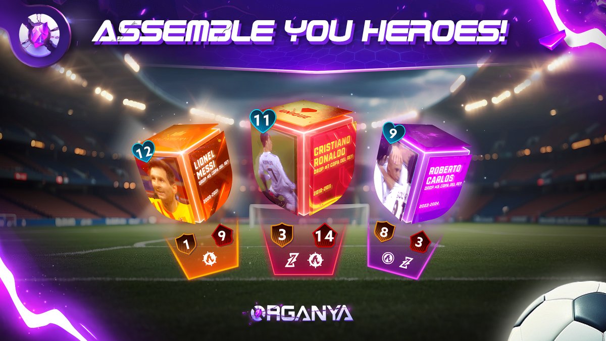 Cristiano Ronaldo, Lionel Messi, Iker Casillas, and many other heroes you can own await you! ⚽️

Which iconic players will be part of your team in the battle to save Organya? ⚔️

Discover your preferred players in Organya's Marketplace:
🔗 organya.world/shop/marketpla…