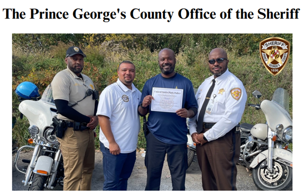 PGSheriff_PIO's tweet photo. Congratulations to Cpl. Philip M. Turner #472 for Completing 80 hours of US Park Police Motor School! The Office of the Sheriff is very Proud, and keep up the excellent work.
#PGSO
#workinghard
#workingtogether https://t.co/qg7LDwqQZL