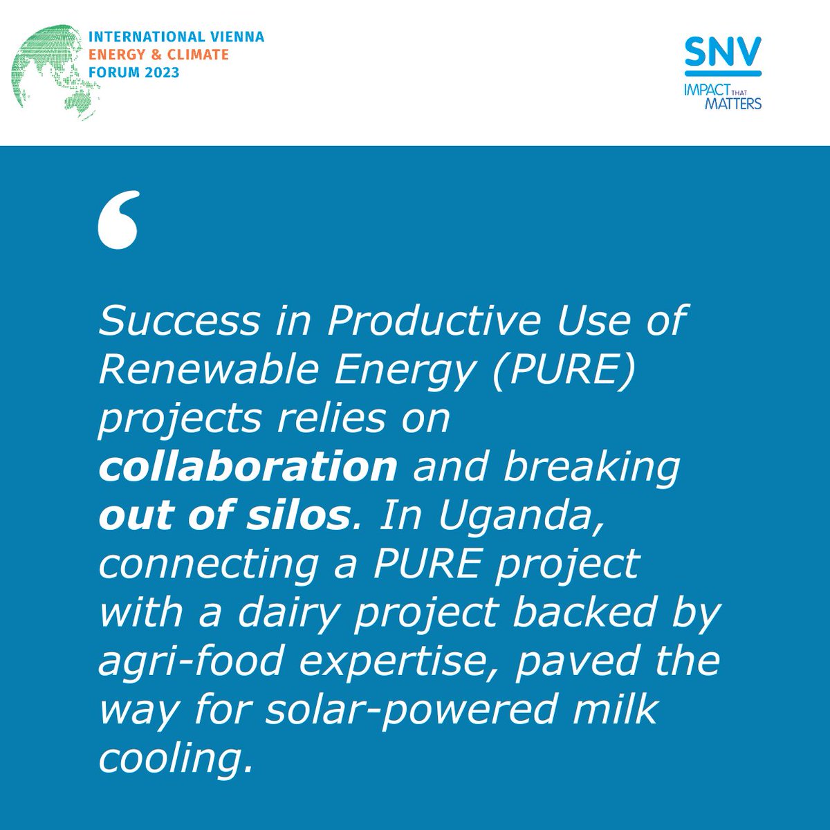 Ibrahim Mutebi, SNV, speaking at the Convergences: Building Sustainable Food Systems via Productive Use of Renewable Energy Solutions session at #IVECForum23 today. 🥛🌞 

Watch the live stream here: 

bit.ly/49hpGzX

#Collaboration #IVECForum23 #Renewables