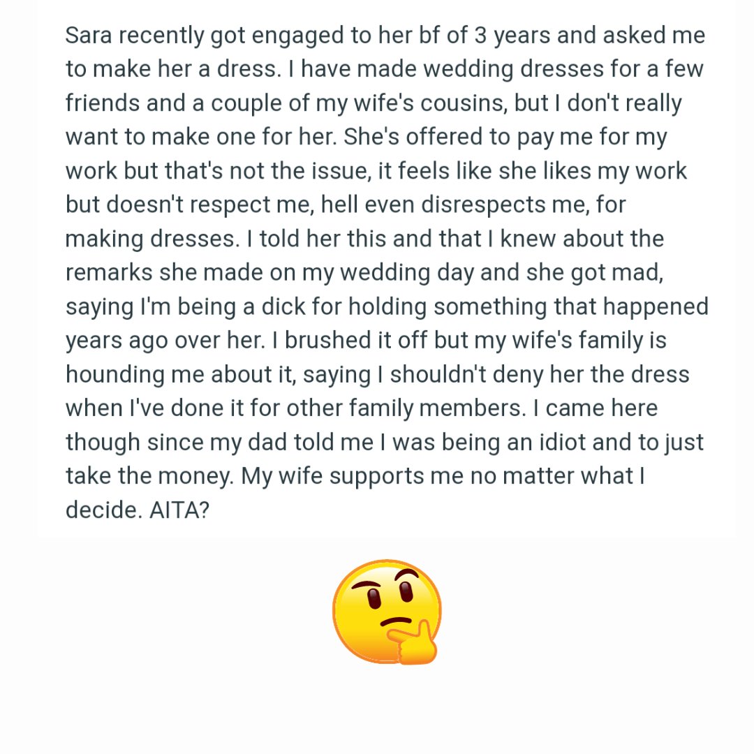 ProfPincushion's tweet photo. I'm always under the opinion that you're never obligated to sew anything for anyone. Especially when it comes to something like a wedding dress. Money doesn't really sway my opinion-- I have to really like you to want to undertake all that. 😇 https://t.co/1RiUQXchFF