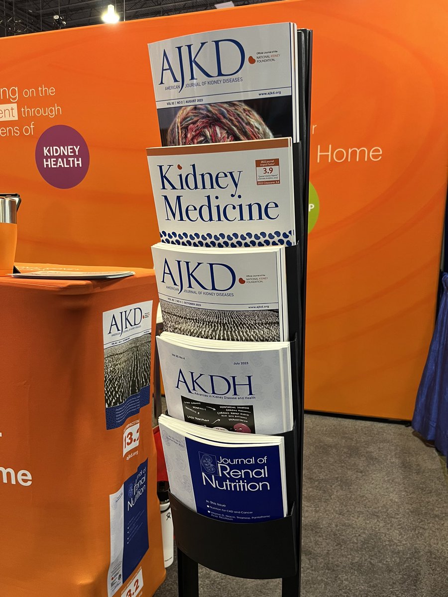 #KidneyWk Come visit @nkf booth #2012 to pick up a free copy of @AJKDonline @KidneyMed @JReN_Social @akdhjournal and meet our staff! @NKF_NephPros