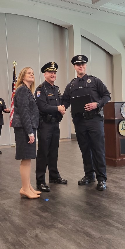 The Whitehall Division of Police is excited to welcome two new officers, Alex Philleo and Christopher Lozier, who graduated from the Westerville Police Academy this morning. They will be sworn in early next week and begin serving our community!