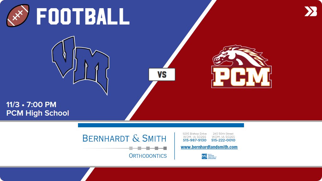Football (Varsity) Game Day! - Check out the event preview for the The Van Meter Bulldogs vs the PCM Mustangs. It starts at 7:00 PM and is at PCM High School High School Stadium . gobound.com/ia/ihsaa/footb…
