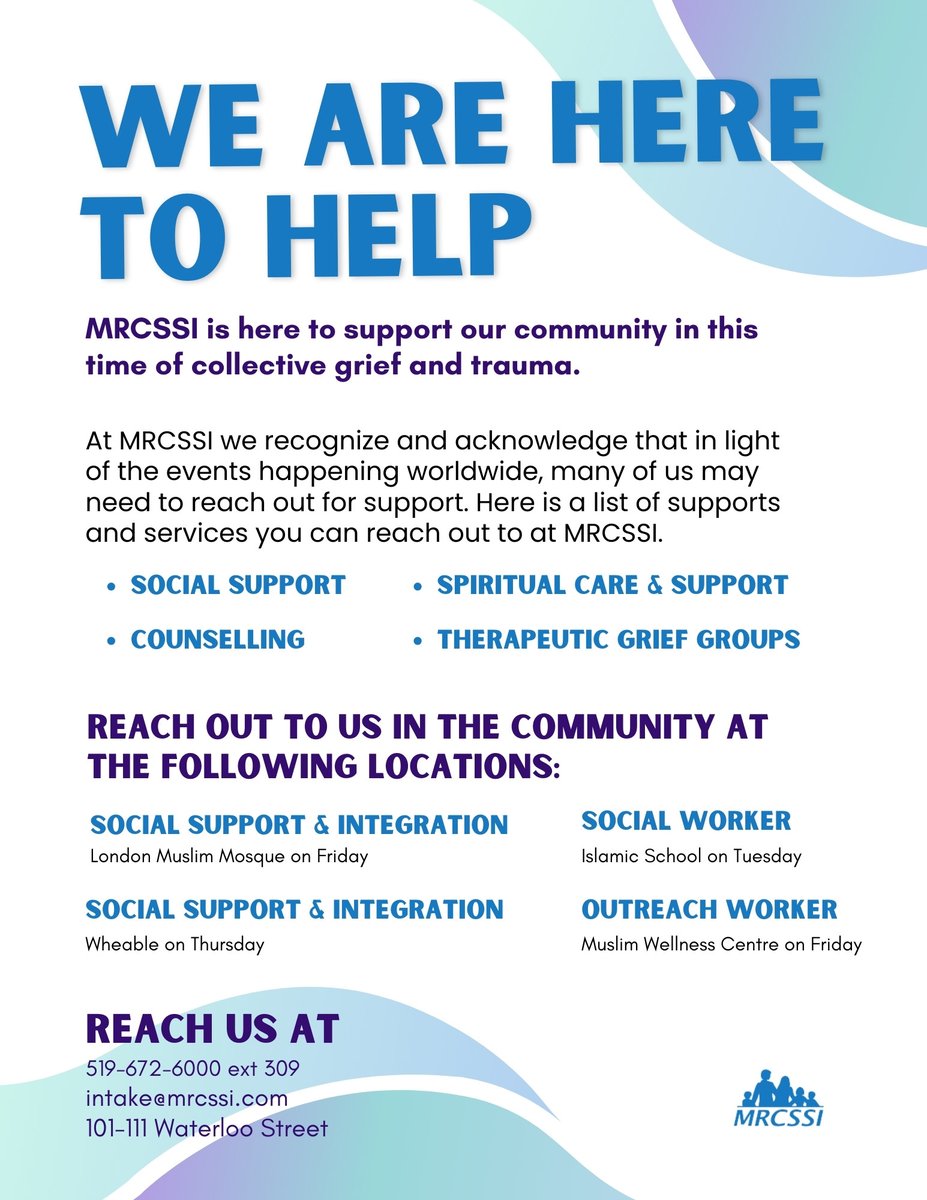 mrcssi's tweet photo. At this time when our hearts are heavy and we are struggling to process the feelings of grief, fear, anger or helplessness, MRCSSI and partners are providing various supports and services to help members of our community process the ongoing pain and very real impact of trauma. https://t.co/PS60dqty8d
