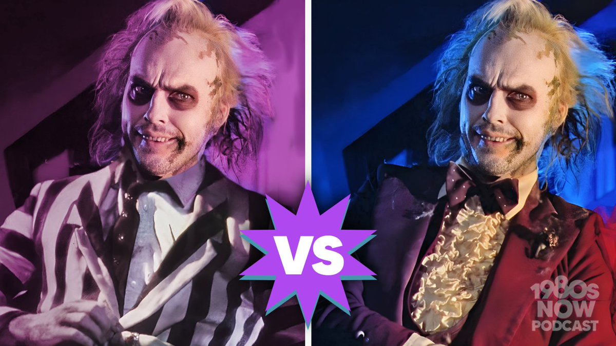 Which is Beetlejuice's iconic costume? Michael Keaton says it's the character's wedding tuxedo. Costume designer Colleeen Atwood believes it's the black and white suit. What do you think? #1980s #80s #80smovies #80scomedy #genx #poll