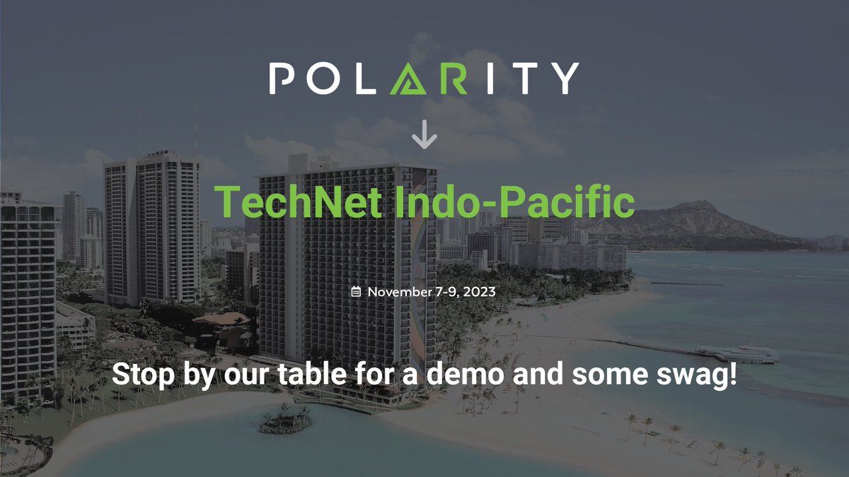 Find Polarity at @IndoPacificExpo next week! Stop by our booth for a customized demo and some swag. #ciso #infosec #cybersecurity #AFCEA #TechNetIndoPacific