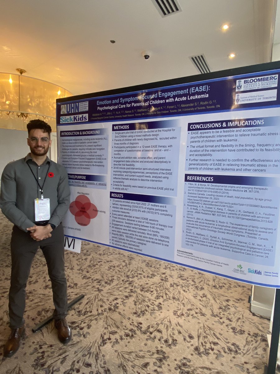 ArginMalakian's tweet photo. Proud to be at the 40th annual Pediatric Oncology Group of Ontario symposium with my colleague @YuAlly_  presenting a novel psychotherapeutic approach for parents of children with Acute Leukemia https://t.co/Be83oNCS5a