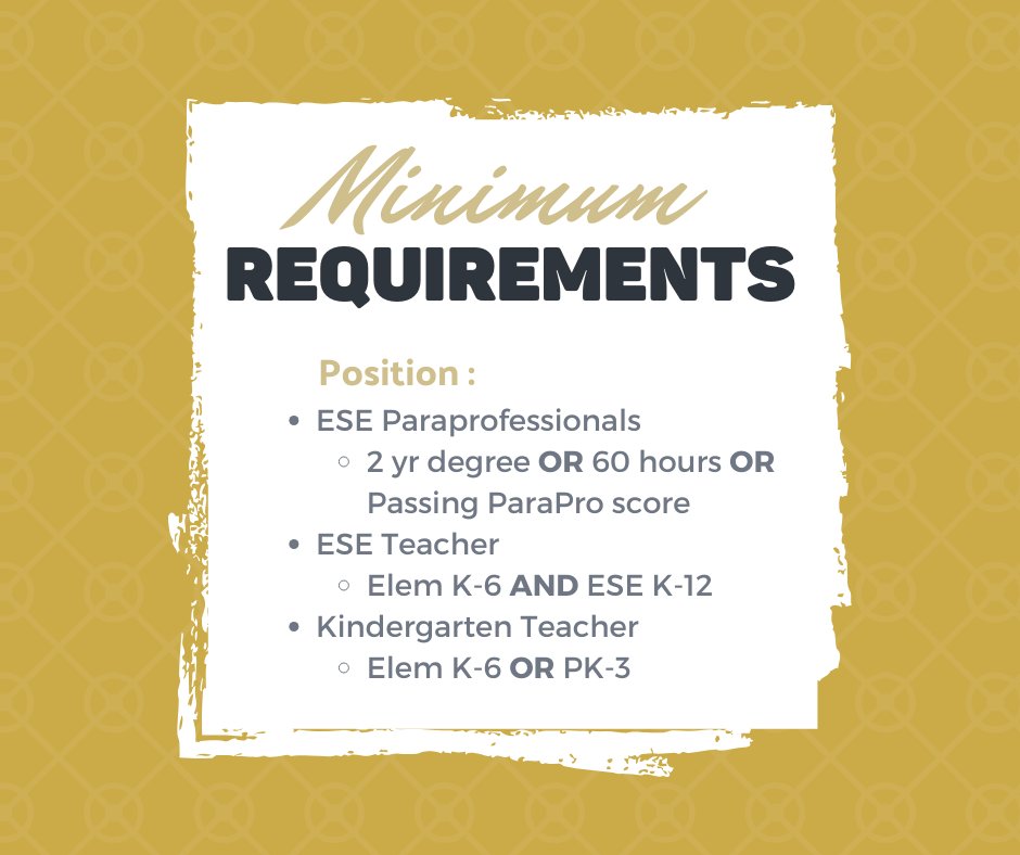 Arbor Ridge is hiring! We are looking for qualified &amp; professional applicants for ESE Teacher, ESE Paraprofessionals, &amp; Kindergarten Teacher.
Apply here: ocps.net/departments/hu…

Please send resumes, which should include teaching certification areas to 37597@ocps.net.