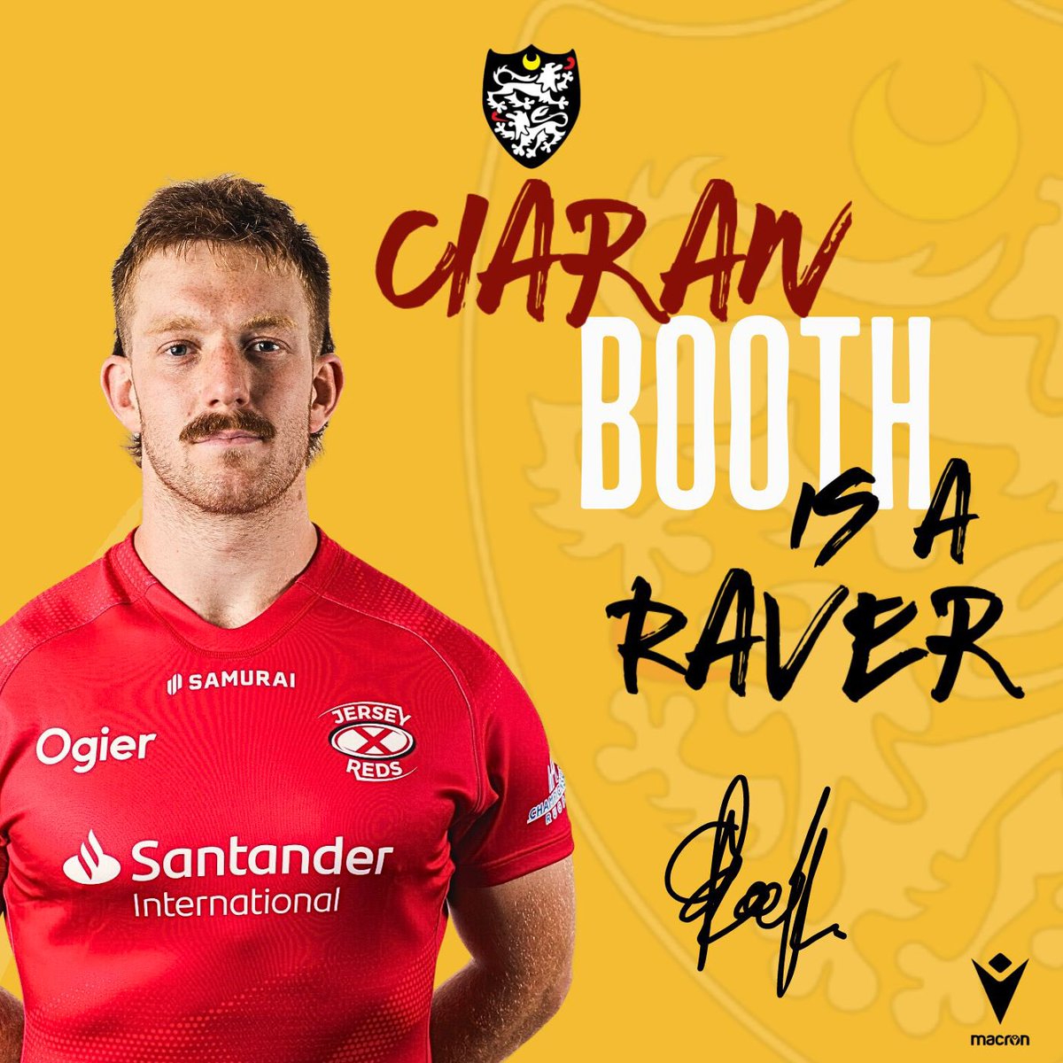 CaldyRFC's tweet photo. 𝙁𝙞𝙧𝙚 𝙞𝙣 𝙩𝙝𝙚 𝘽𝙤𝙤𝙩𝙝🔥 

We are delighted to announce the signing of combative back-row @CiaranBooth2 

Ex-@SaleSharksRugby @connachtrugby &amp; @JerseyRedsRugby star rejoins the Ravers for his second stint.

Welcome back Boothy. 

#Ravers https://t.co/ypRbWevrVh