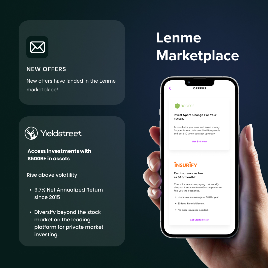 lenmeapp's tweet photo. New offers have landed in the Lenme marketplace! Save big on the products you love and help us put some cash back in your pocket.
Check Marketplace: https://t.co/hZ47NJoiPF
#Lenme #FinTech #P2PLending #Borrowing #Loans #Marketplace https://t.co/8fjSfjzBIa