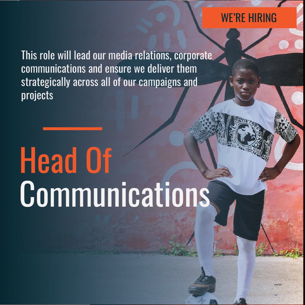 malarianomoreuk's tweet photo. We're seeking a new Head of Communications. This is a crucial role that will ensure we're delivering high-impact campaigns in a fast-paced, multi-disciplinary, and global communications team.

Find out more 👉 https://t.co/HbDKmJNIgZ https://t.co/IXaWDePJS1