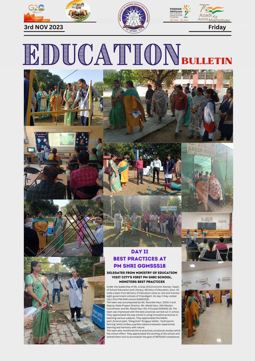 SchoolEduChd's tweet image. Delegates from @EduMinOfIndia under the leadership of Madam @SrijaSuresh
Economic Adviser,@DselEduMinistry visited #BestPractices on #DayII
@ggmsss18
@PMOIndia
@EduMinOfIndia
@Annapurna4BJP 
@chandigarh_admn 
@PurvaGarg9 
@NEP2020 
@ncert 
#ECCE 
#JoyfulLearning
