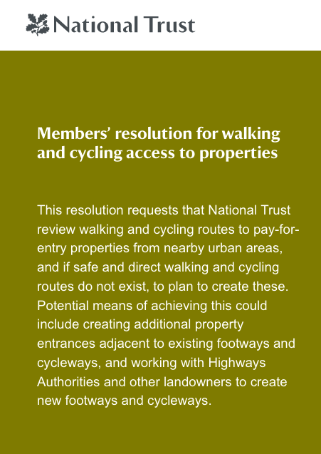 If you're a cycling advocate who's also a @nationaltrust member, please vote in favour of this resolution to improve active travel access to NT properties. The NT worked with @CambsCC on the off-road link from Quy to @AngleseyAbbeyNT – it would be great to see more like this! /1