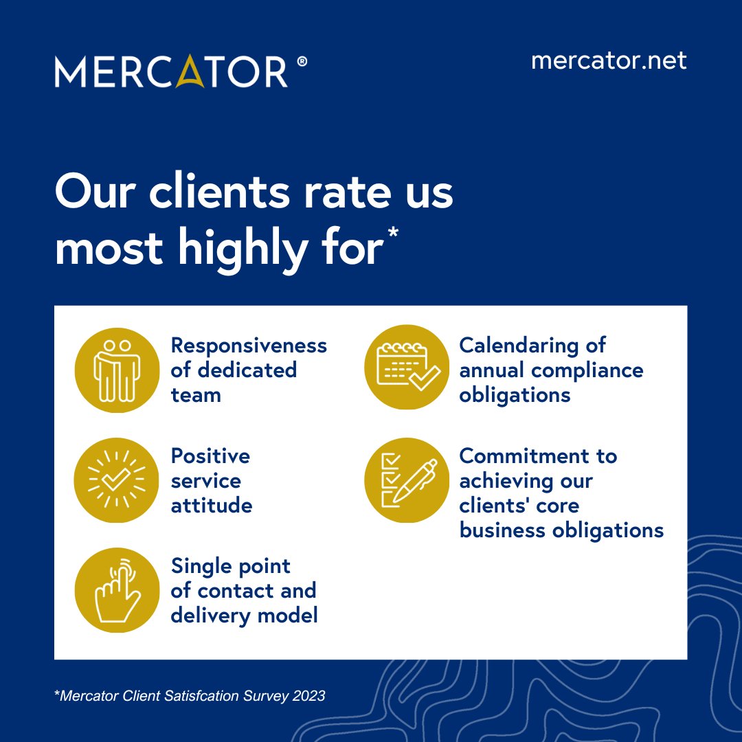 MercatorbyCitco's tweet image. The results from our 2023 #CSAT Survey are in! From team responsiveness to achieving our clients' core business obligations, find out why we're best placed to help #multinationals enhance #EntityPortfolioManagement: bit.ly/3FKTjfK
